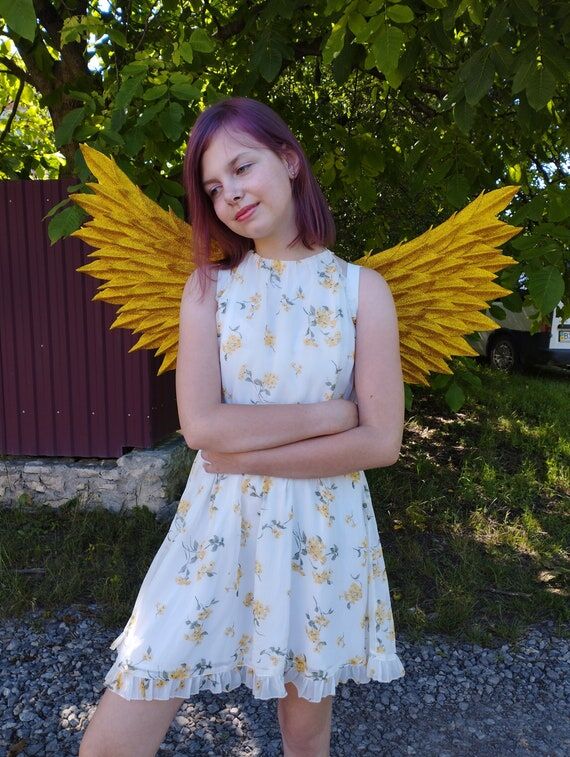 Small Golden Fairy Wings for adult Angel Cosp...
