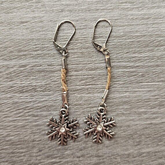 Rustic Snowflake Earrings / Winter Western Je...