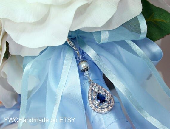 Wedding Bouquet Charm, Something Blue for Bri...