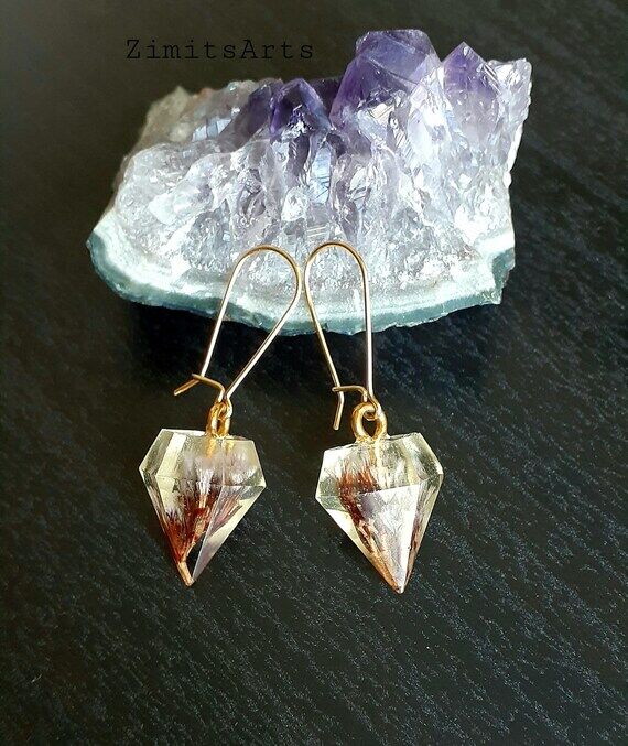 Purple Statice Earrings: Eco Resin, Real Pres...