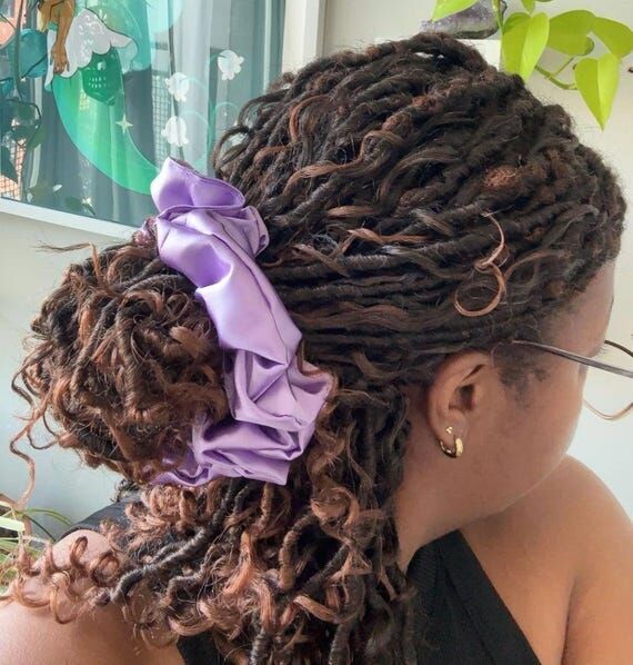 Oversized Lavender Satin Scrunchie - Handmade...