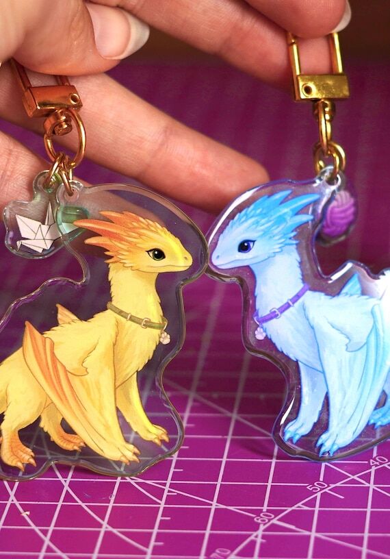 Fairytale dragon - Acrylic Charm Drawn by a h...