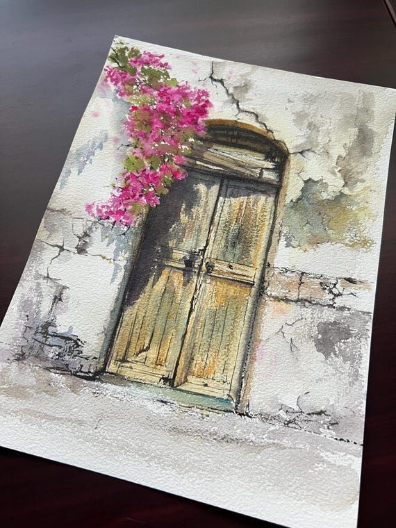 9” (No Social Media) 12.2” old Wooden Door Original Water...