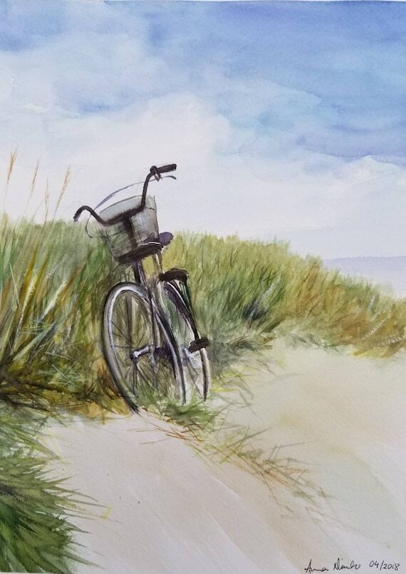 Matted 17" (No Social Media) 12.5" Bicycle on the B...