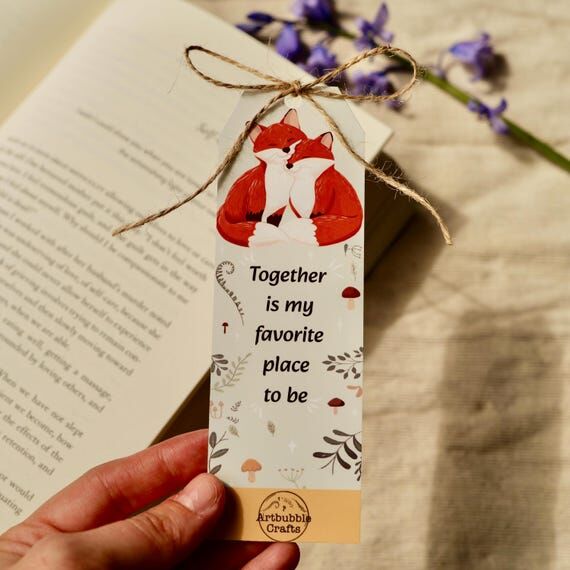 Fox Bookmark, Cute Animal Bookmark, Choose Yo...