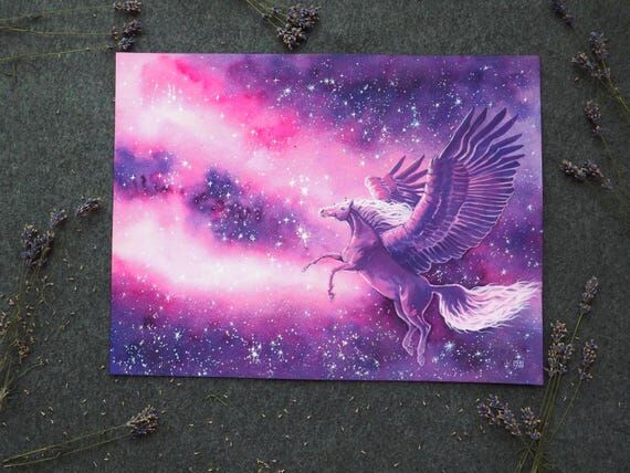 Galaxy Pegasus Painting, A3 – Original Wate...