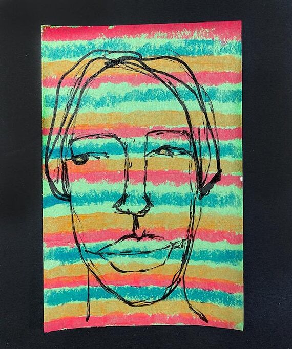Portrait Painting Continuous Line Drawing Str...
