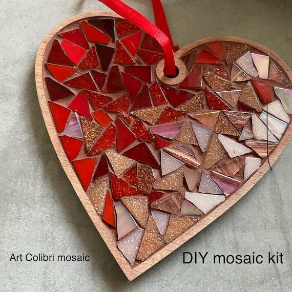 Red Heart DIY Mosaic Kit, Valentine's Gift...