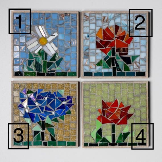 DIY Glass Mosaic Kit Garden Flowers — Daisy...