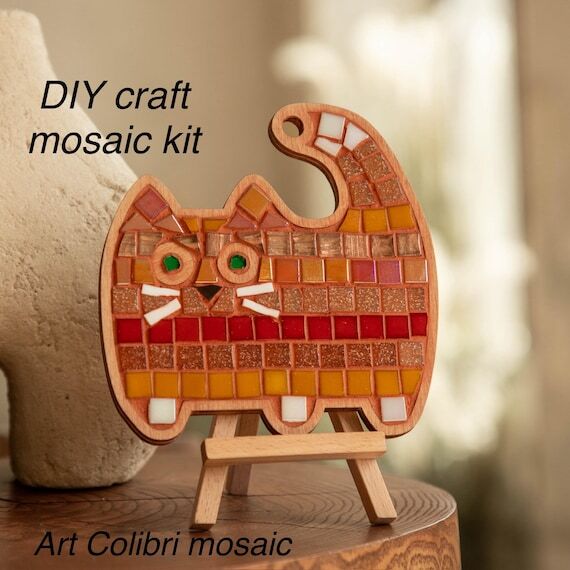 Red Cat DIY Mosaic Kit: Creative Craft Gift...