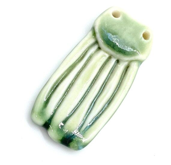 handmade ceramic pendant, pottery pendant, ha...