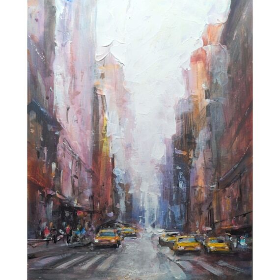 Original Oil Painting: New York City Street V...