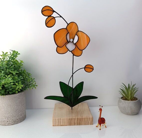 Mothers day gifts Stained glass Orchid Suncat...