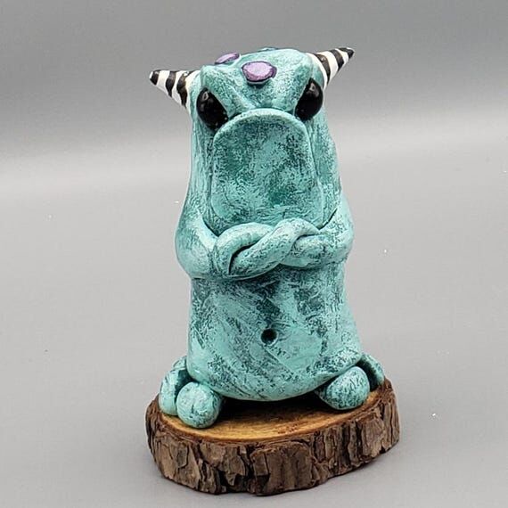 medium sized Grump on a stump, sculpture, ha...