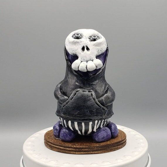 Skeleton grim reaper sculpture hoodie polymer...