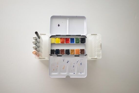 Water Cup and Travel Palette Case | Holds 5 T...