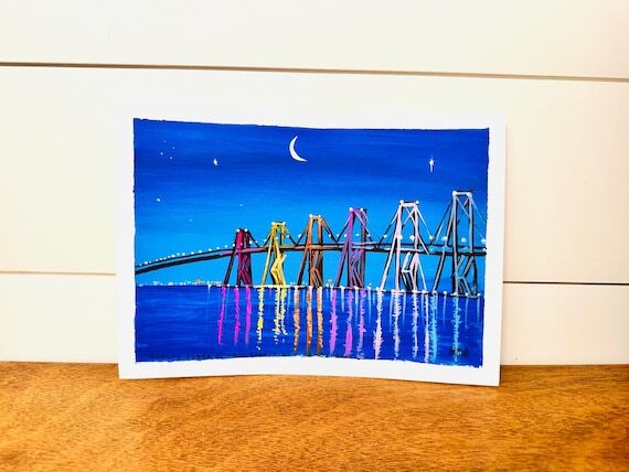 Puente sobre el Lago de Maracaibo de Noche ...