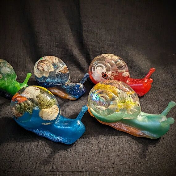 CUSTOM ORDER* Fun and Quirky Resin Snail - Yo...