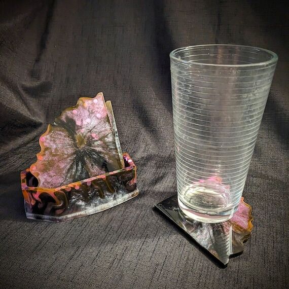 CUSTOM ORDER* Resin Coffin Coaster Set- You C...