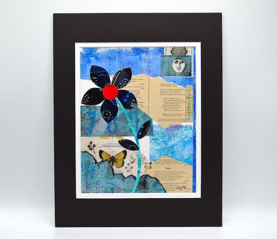 Floral Garden Collage Art, Handmade, Original...
