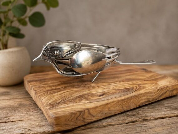 Cutlery Bird Sculpture – Handmade Recycled ...