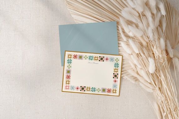 Quilt Squares Stationery Set: Personalized No...