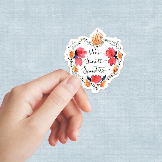 Veni Sancte Spiritus Sticker: Christian Water...