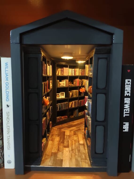 Library Book Nook with LED Lights | Handmade ...