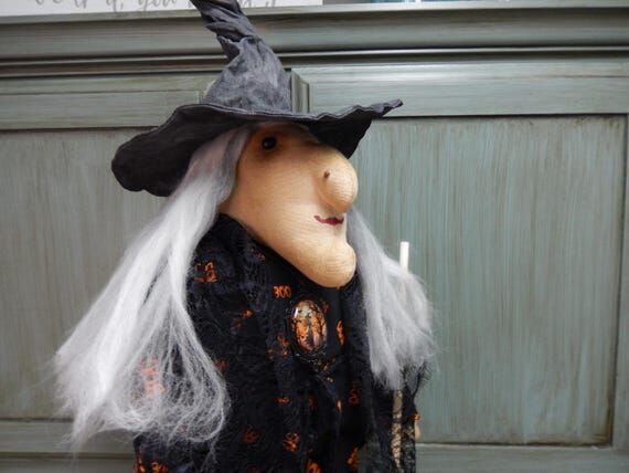 Primitive Standing Witch Doll: 26", Rust...