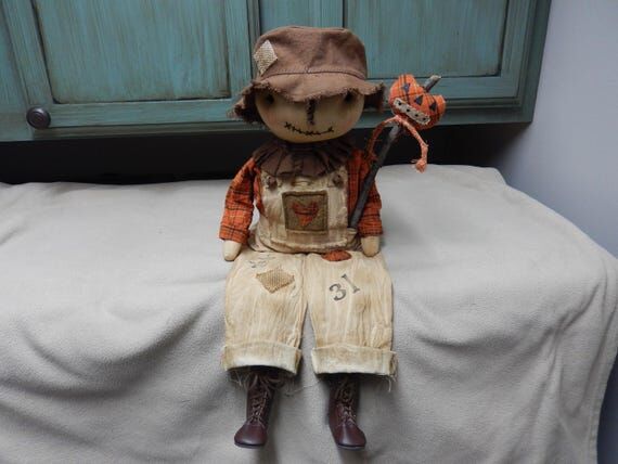Handmade Primitive Scarecrow Doll: Farmhouse ...