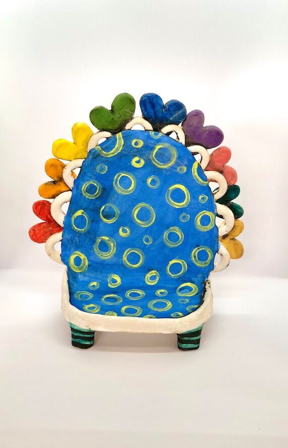 Colorful Ceramic Shabbat Tealight Holder: Han...