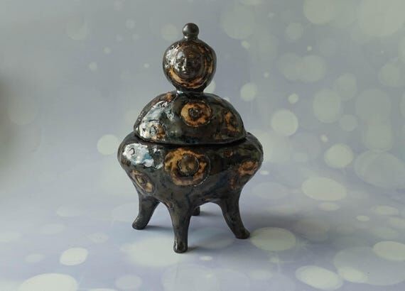 Handmade Ceramic Box Sculpture – Stoneware...