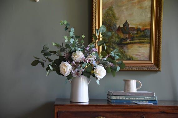 Purple Hydrangea & Ivory Rose Bouquet: Handma...