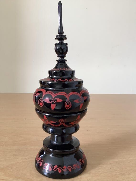 Handmade Burmese Lacquerware Buddhist Offerin...