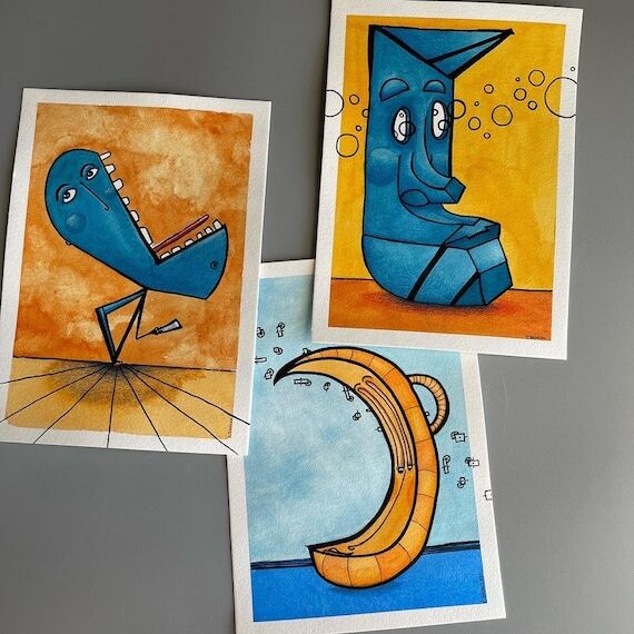 Original 5x7 Artwork - Hand Painted Watercol...