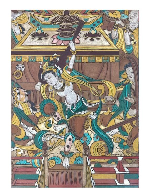 Hand-painted Dunhuang Mural – Ancient Buddh...