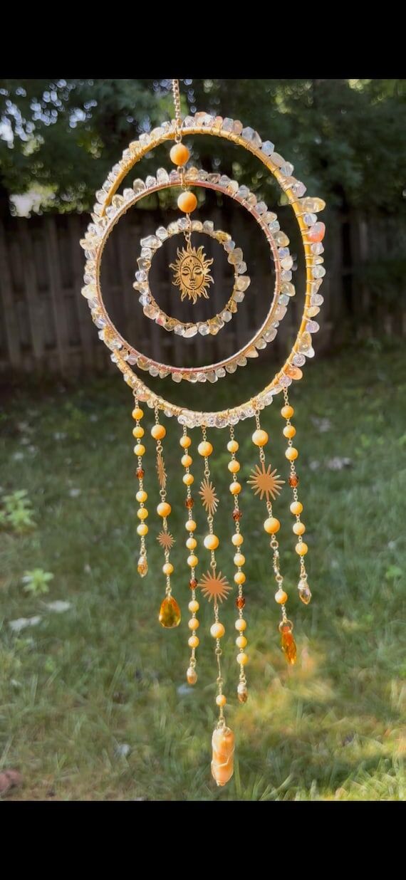 Sunburst K9 Crystal Suncatcher | Large Boho S...