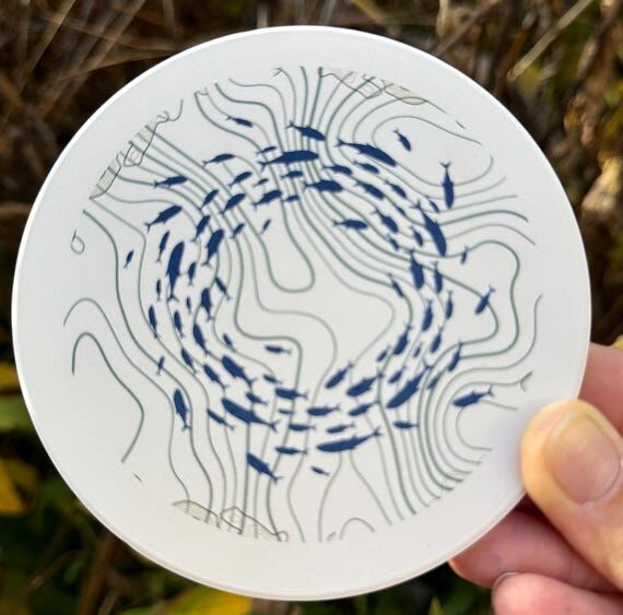 Ceramic Coasters with Fish and Sea Floor Cont...