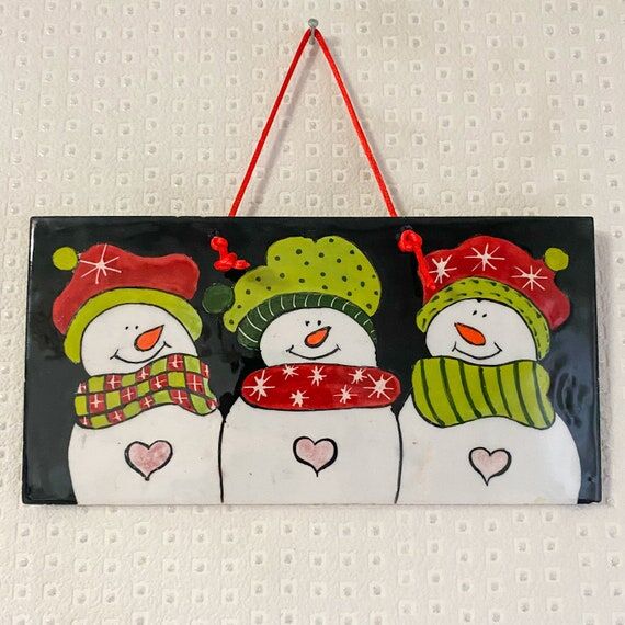 Handcrafted Christmas Tree Ceramic Tile Art, ...
