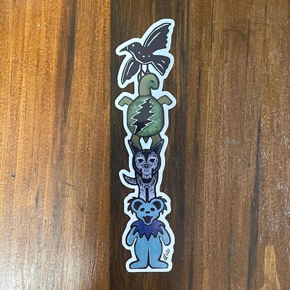 Artist Drawn Grateful Dead Inspired Totem Pol...