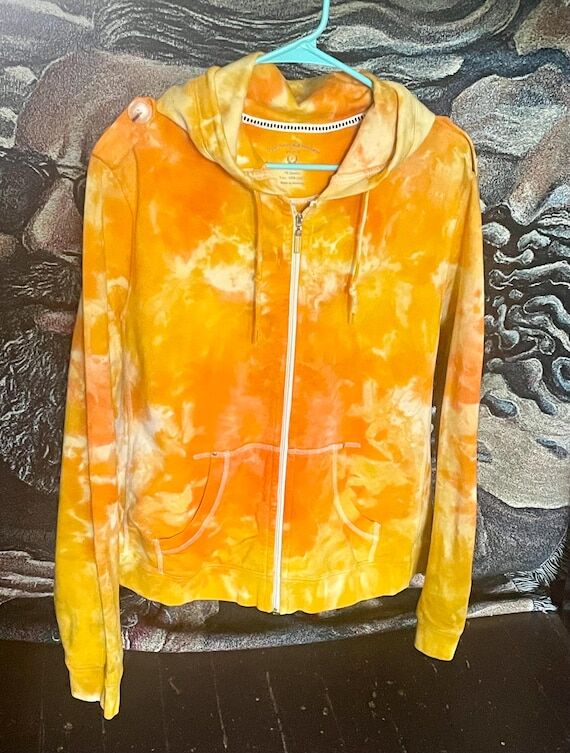 Orange Ice Dyed Zip-Up Hoodie women’s size ...