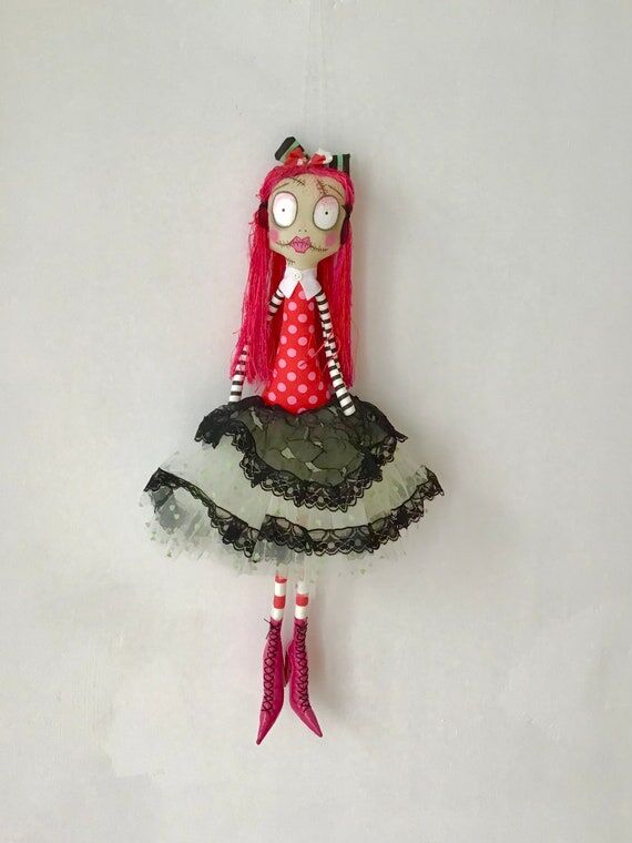 Handmade Creepy Art Doll, Gothic Home Decor (...