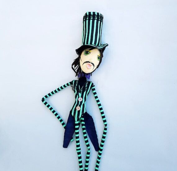 Tim Burton Inspired Art Doll, Handmade Cloth ...