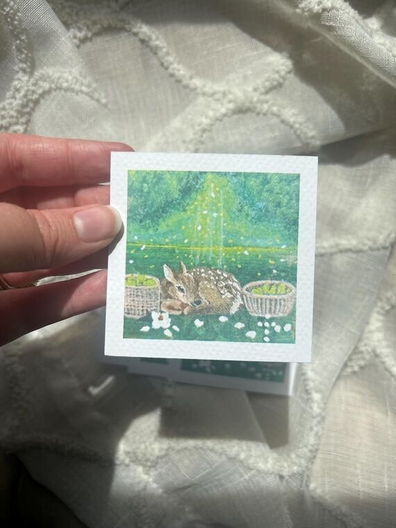 a fawn in the orchard. ~ original art print ~...
