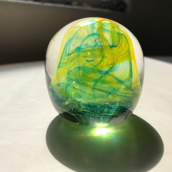 Ribbons of Spring - art glass paperweight...