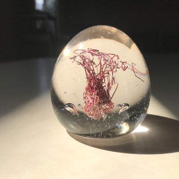 Clear Copper Tree Nest - handmade art glass p...