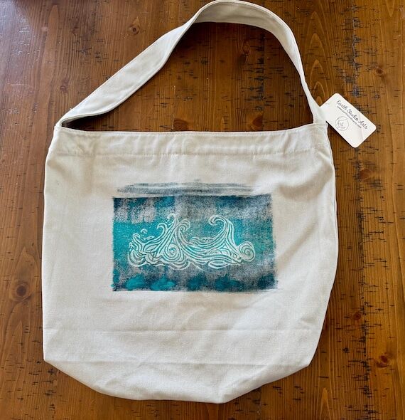 Block Printed Canvas Tote Bag, Octopus Ocean ...