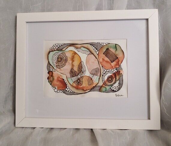 Watercolor original, framed and matted painti...