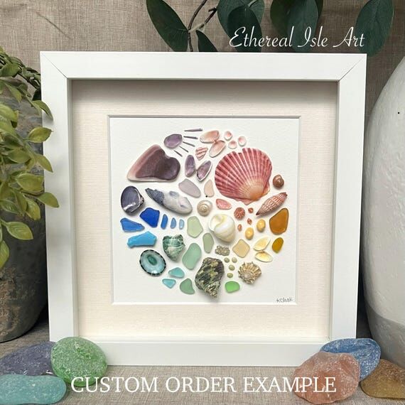 CUSTOM ORDER | Mosaic Hearts & Shape Art | Fr...