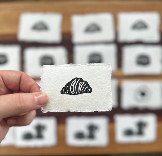 Mini Croissant 2x3 in. | hand carved and prin...